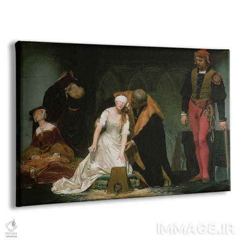 تابلو کلاسیک 1833,اعدام لیدی جین گری، ۱۸۳۳ اثر هیپولیت دلاروش - نمای پرسپکتیو محصول