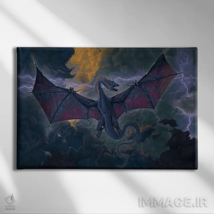 تابلو دکوراتیو اژدهای رعد اثر وینسنت های - نمای روبهرو روی دیوار