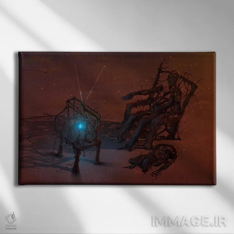 تابلو دکوراتیو کنترل از راه دور اثر وینسنت های - نمای روبهرو روی دیوار