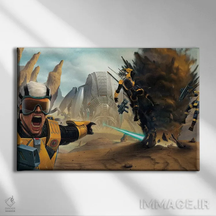 تابلو دکوراتیو میدان نبرد اثر وینسنت های - نمای روبهرو روی دیوار