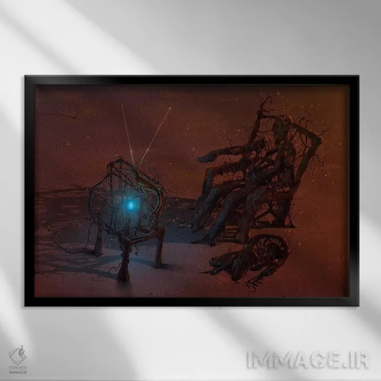 تابلو دکوراتیو کنترل از راه دور اثر وینسنت های - نمای قابدار مشکی