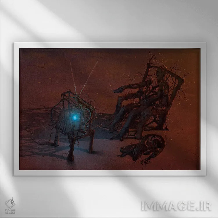 تابلو دکوراتیو کنترل از راه دور اثر وینسنت های - نمای قابدار سفید