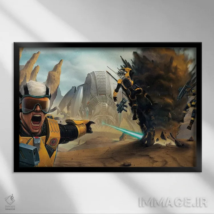 تابلو دکوراتیو میدان نبرد اثر وینسنت های - نمای قابدار مشکی