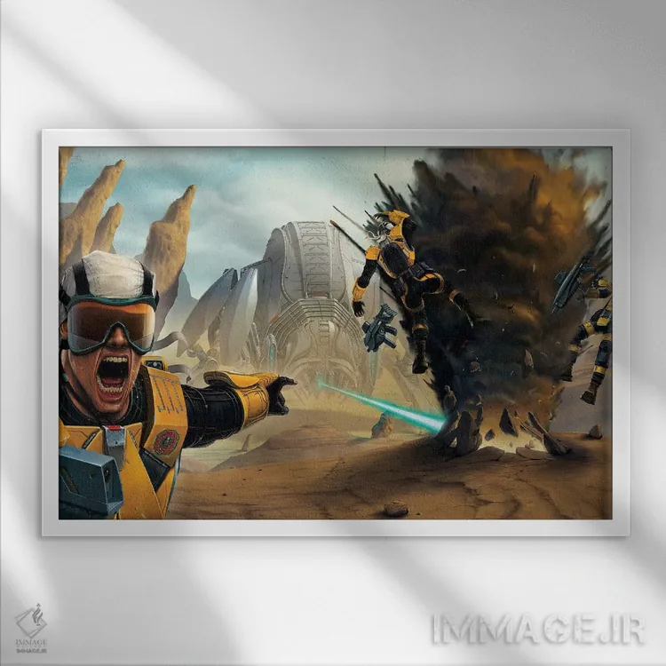 تابلو دکوراتیو میدان نبرد اثر وینسنت های - نمای قابدار سفید