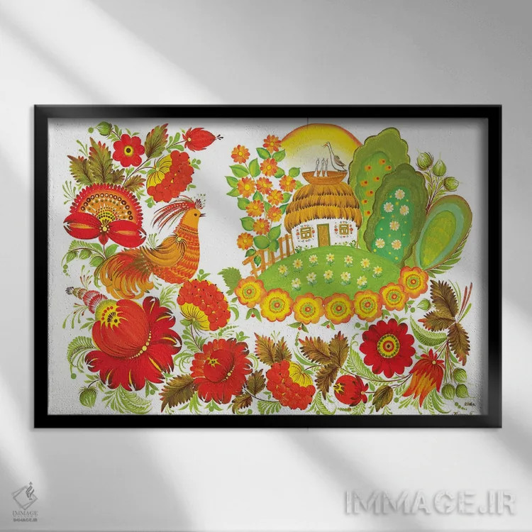 تابلو دکوراتیو عدن شکوفا اثر هالینا کولگا - نمای قابدار مشکی