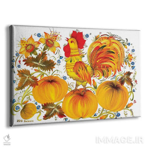 تابلو دکوراتیو خروس شاداب اثر هالینا کولگا - نمای پرسپکتیو محصول