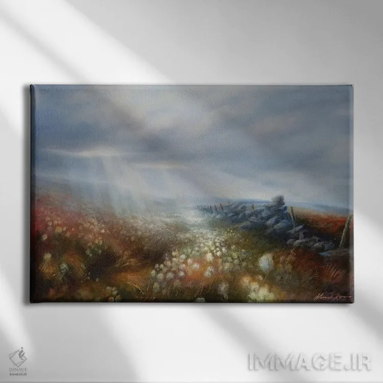 تابلو دکوراتیو اثر نور - نمای روبهرو روی دیوار