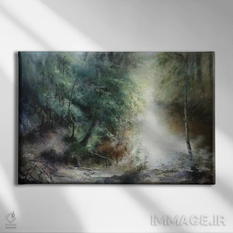 تابلو دکوراتیو نور جادویی بر رودخانه نید اثر هانا کروین - نمای روبهرو روی دیوار