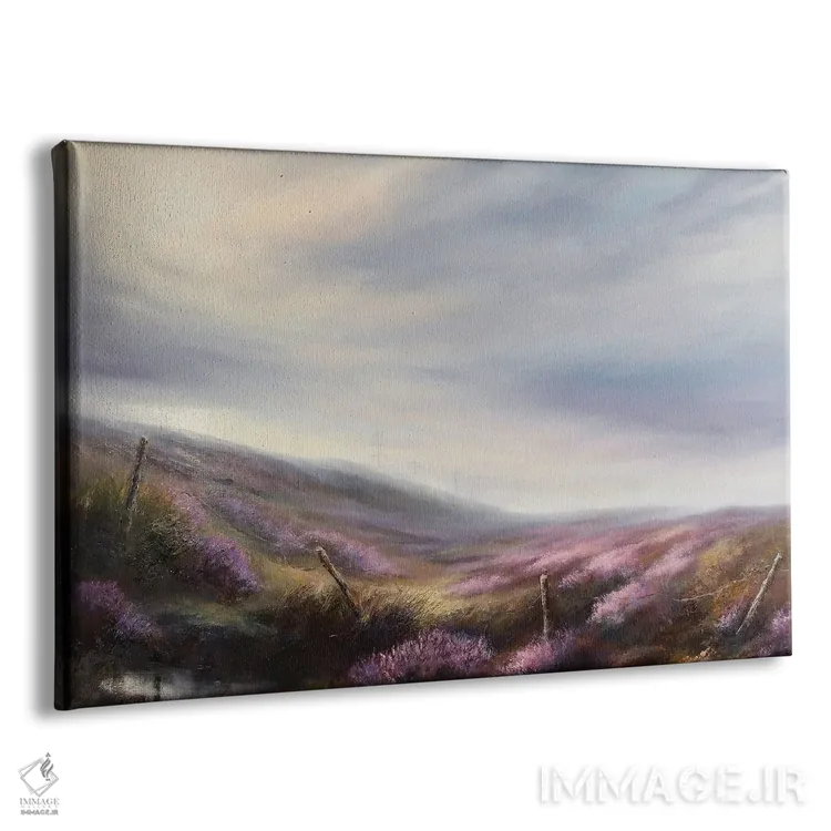 تابلو دکوراتیو آسمان نرم، مطالعه ابرها و خلنگ بر دشت کرگ ویل اثر هانا کروین - نمای پرسپکتیو محصول