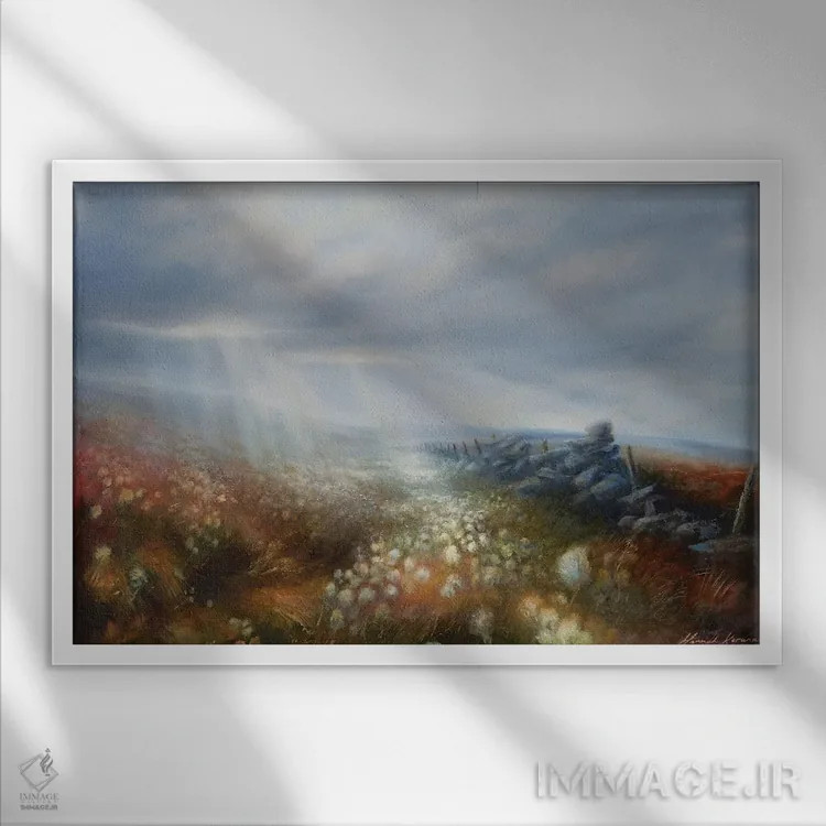 تابلو دکوراتیو اثر نور - نمای قابدار سفید