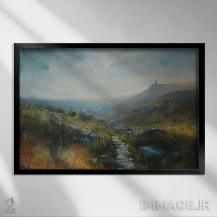 تابلو دکوراتیو خورشید و ابرها بر فراز استودلی پایک اثر هانا کروین - نمای قابدار مشکی