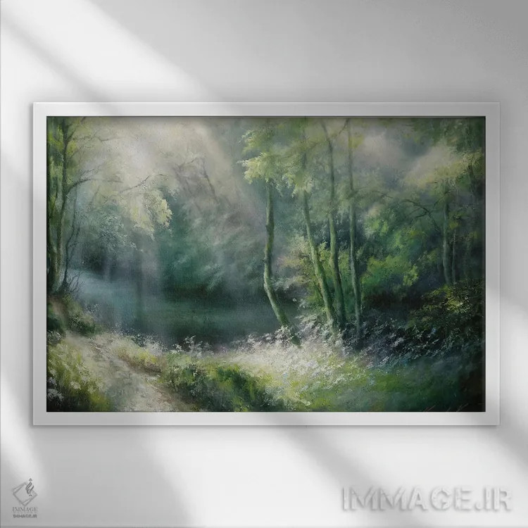 تابلو دکوراتیو درخشش تابستان اثر هانا کروین - نمای قابدار سفید