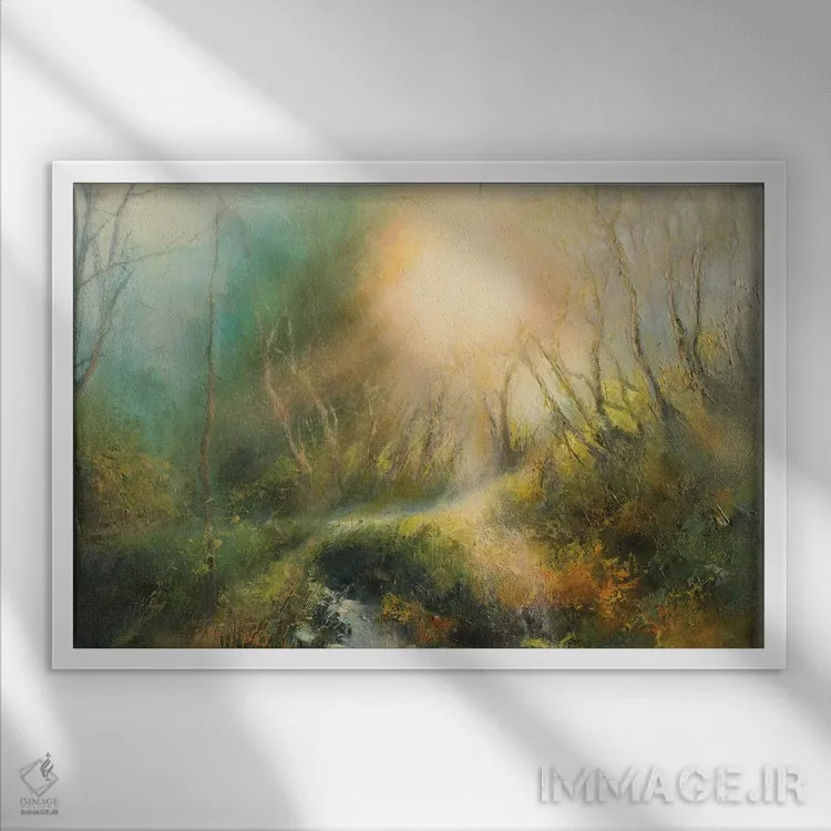 تابلو دکوراتیو نور زیبای صبحگاهی بر جاده روستایی، یورکشایر اثر هانا کروین - نمای قابدار سفید