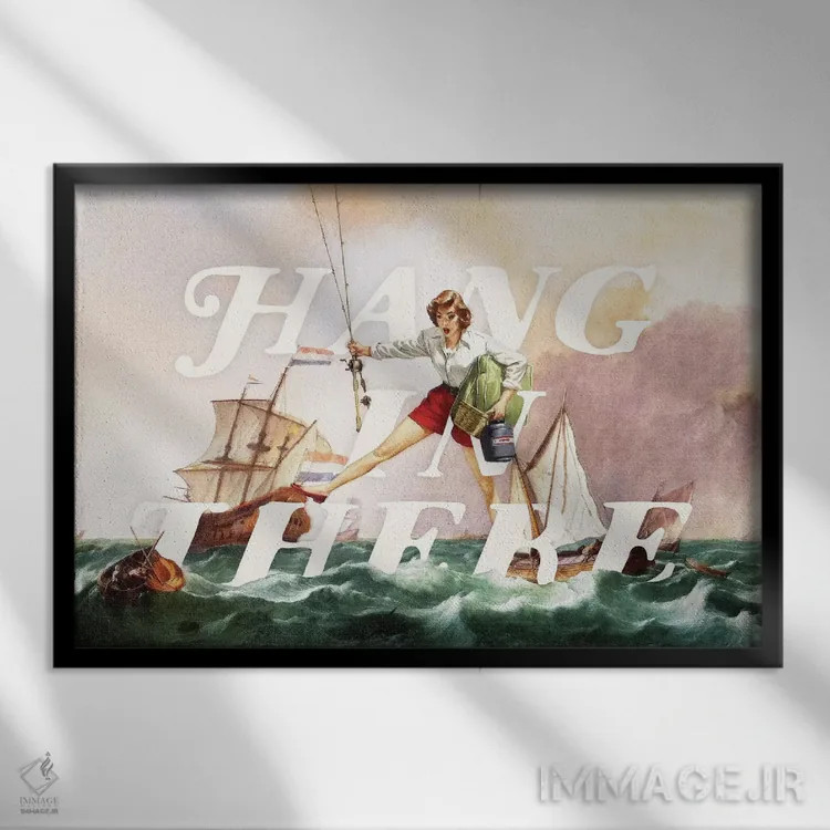 تابلو دکوراتیو تحمل کن اثر هدر لندیس - نمای قابدار مشکی