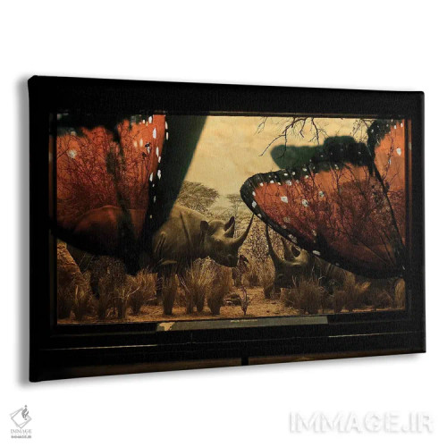 تابلو دکوراتیو کرگدن ها اثر هدر لندیس - نمای پرسپکتیو محصول