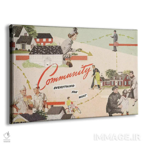 تابلو دکوراتیو جامعه اثر هدر لندیس - نمای پرسپکتیو محصول
