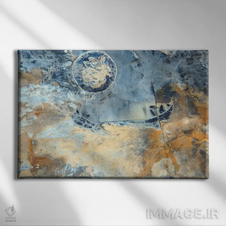 تابلو انتزاعی سنگ ماه اثر هلنا کوپر - نمای روبهرو روی دیوار