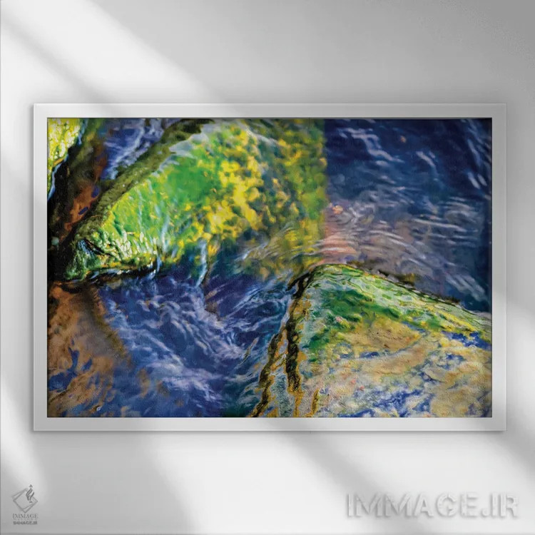 تابلو انتزاعی برخورد اثر هلنا کوپر - نمای قابدار سفید