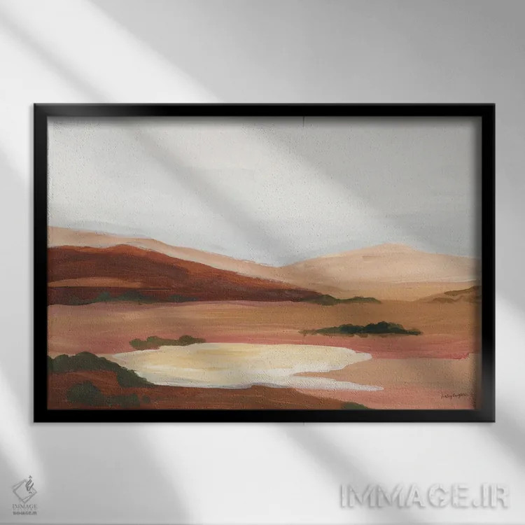 تابلو انتزاعی دشت برگ بو اثر هیلی نایتن - نمای قابدار مشکی