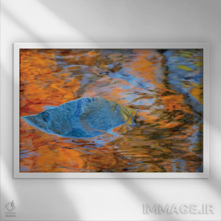 تابلو انتزاعی زنبق اثر هلنا کوپر - نمای قابدار سفید