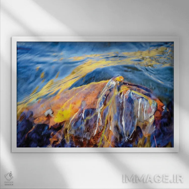 تابلو انتزاعی دگردیسی اثر هلنا کوپر - نمای قابدار سفید