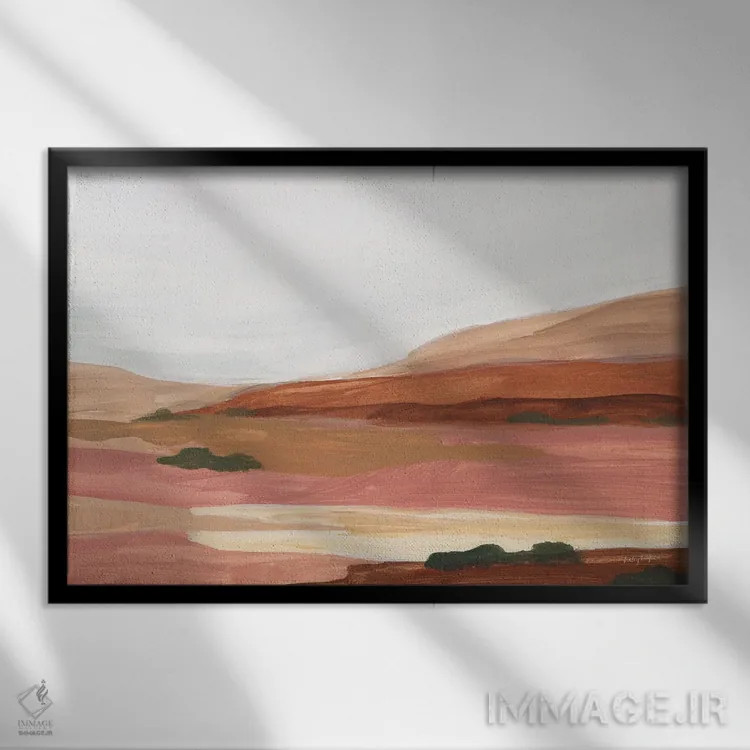 تابلو انتزاعی دشت برگ بو اثر هیلی نایتن - نمای قابدار مشکی