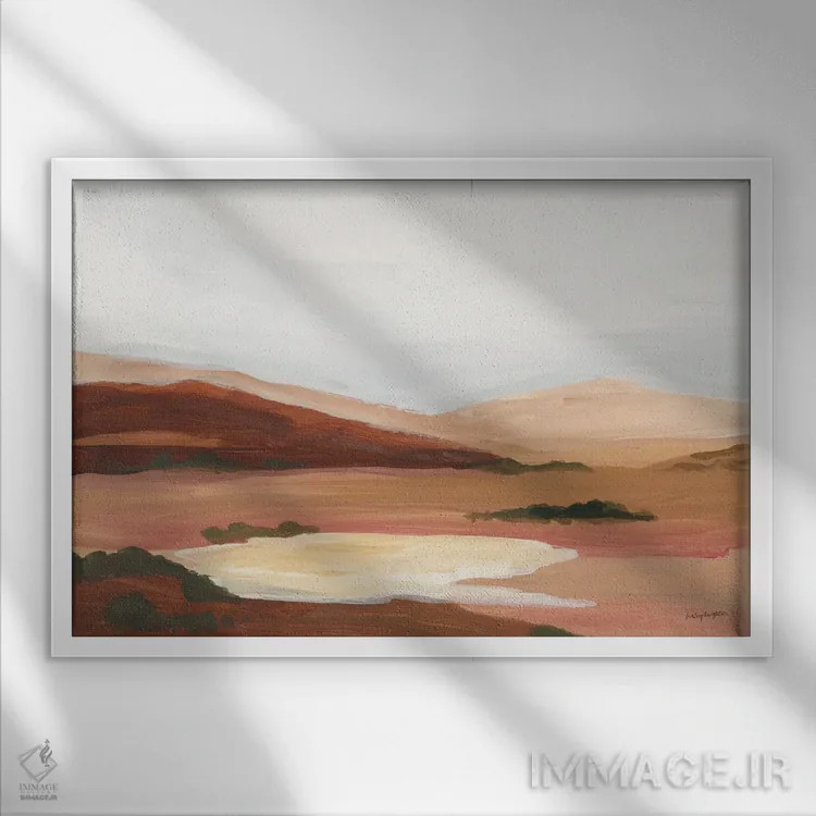 تابلو انتزاعی دشت برگ بو اثر هیلی نایتن - نمای قابدار سفید