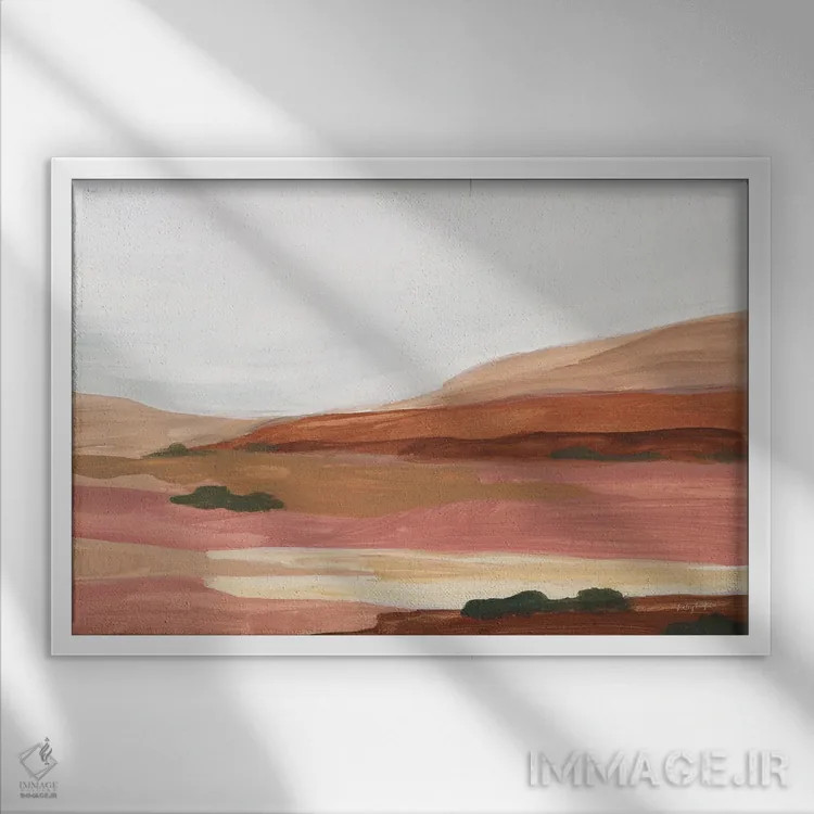 تابلو انتزاعی دشت برگ بو اثر هیلی نایتن - نمای قابدار سفید