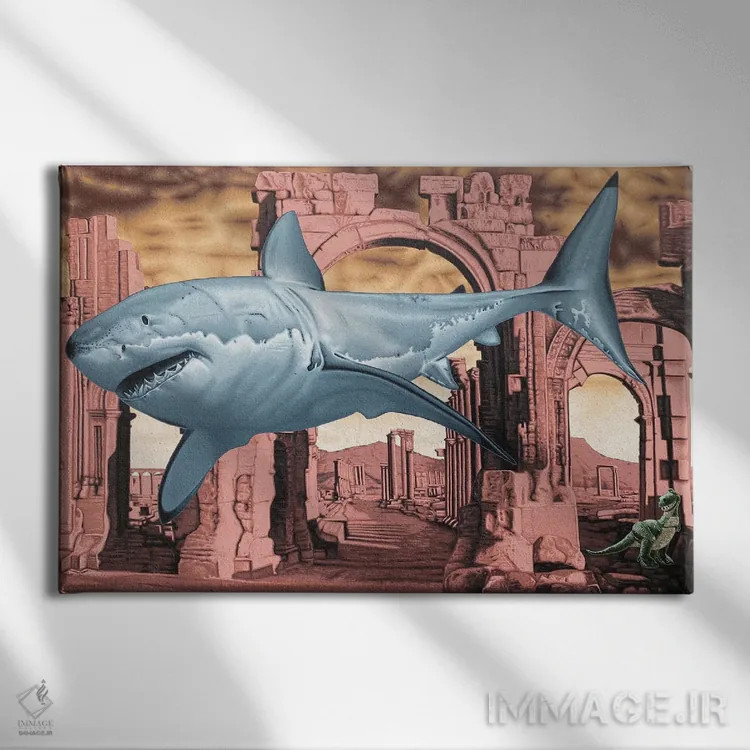 تابلو دکوراتیو امپراتوری ها فرو می ریزند اثر استیفن هال - نمای روبهرو روی دیوار