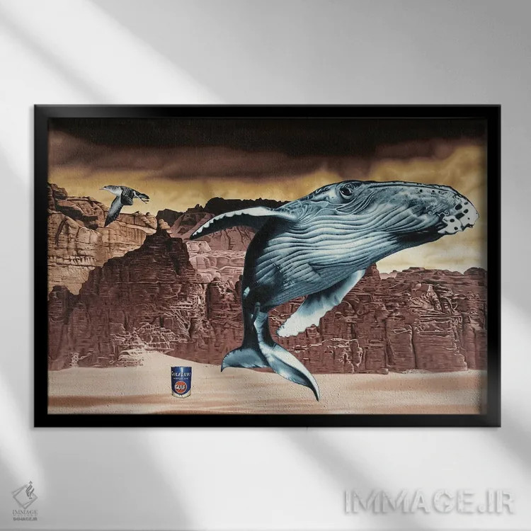 تابلو دکوراتیو خطر از دست دادن اثر استیفن هال - نمای قابدار مشکی