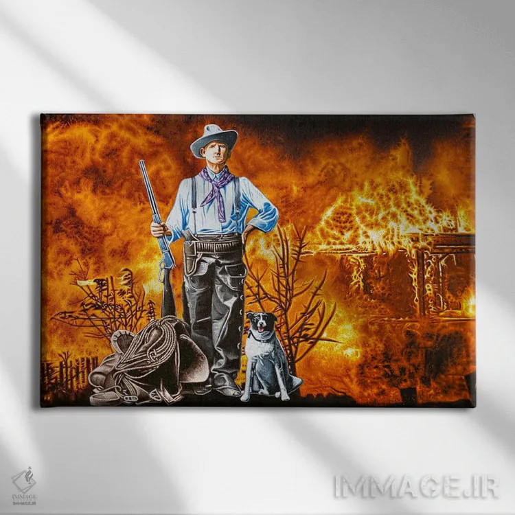 تابلو دکوراتیو غرب چگونه تمام شد اثر استیفن هال - نمای روبهرو روی دیوار