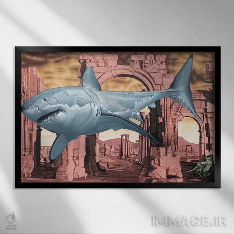 تابلو دکوراتیو امپراتوری ها فرو می ریزند اثر استیفن هال - نمای قابدار مشکی