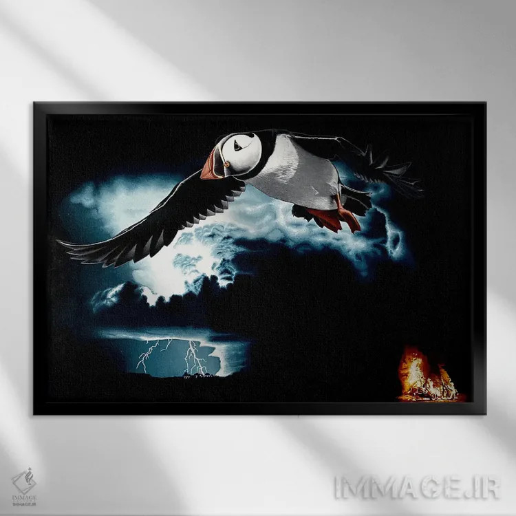 تابلو دکوراتیو انتقام طبیعت اثر استیفن هال - نمای قابدار مشکی