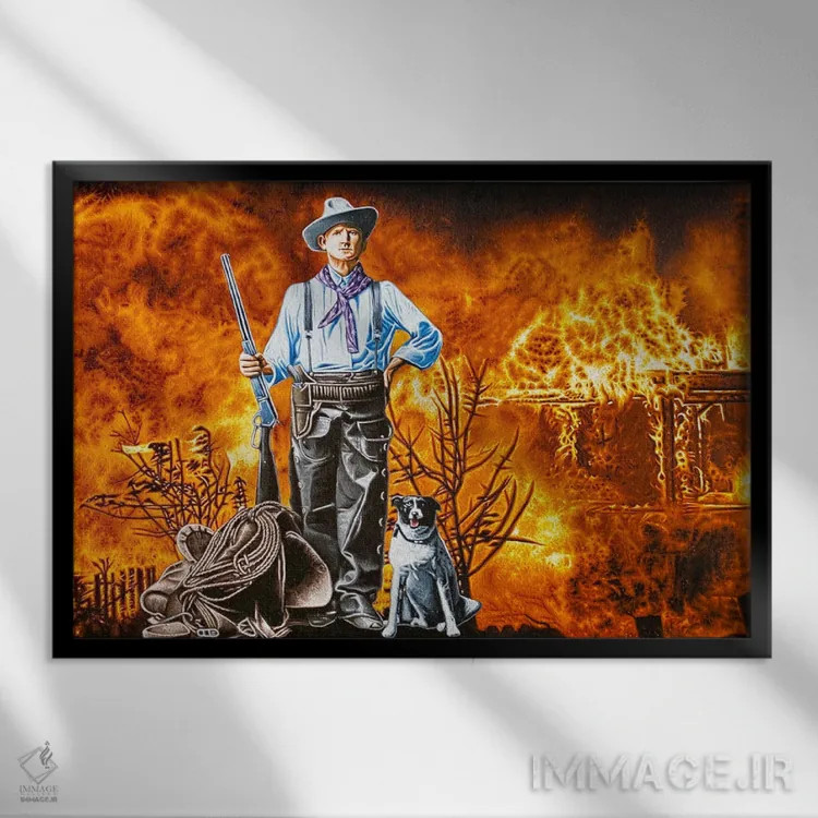 تابلو دکوراتیو غرب چگونه تمام شد اثر استیفن هال - نمای قابدار مشکی