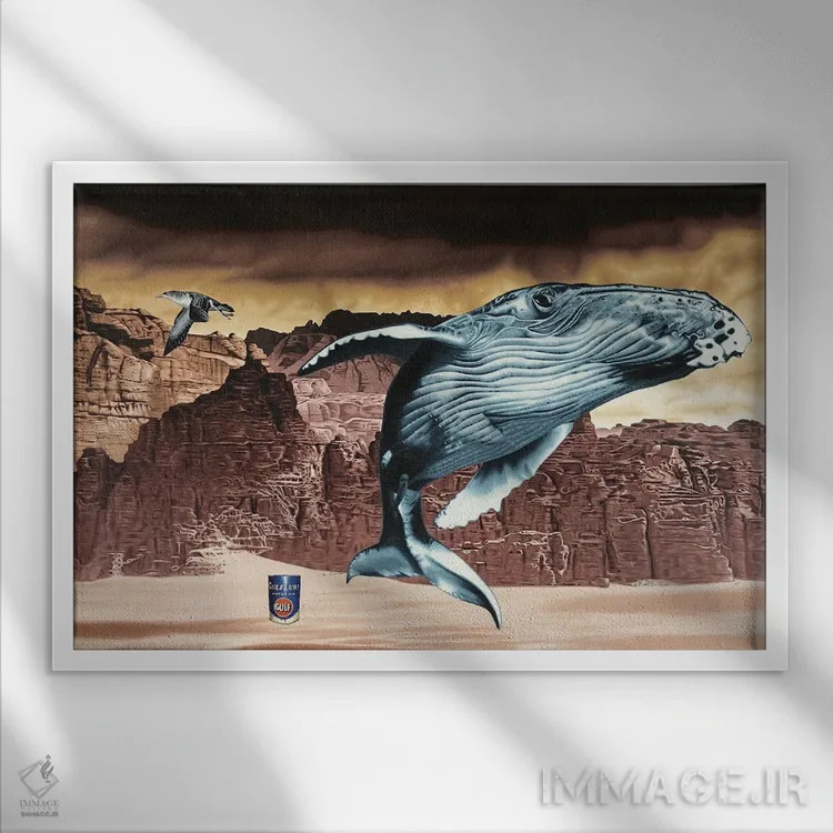 تابلو دکوراتیو خطر از دست دادن اثر استیفن هال - نمای قابدار سفید