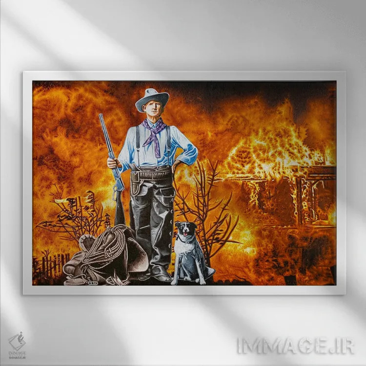 تابلو دکوراتیو غرب چگونه تمام شد اثر استیفن هال - نمای قابدار سفید