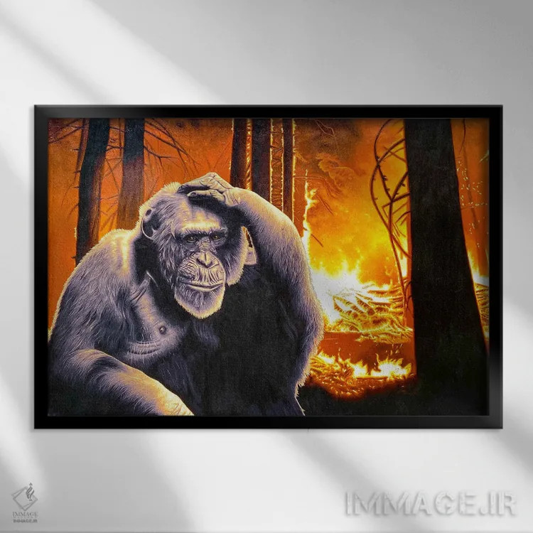 تابلو دکوراتیو تو گوش نمی کنی اثر استیفن هال - نمای قابدار مشکی