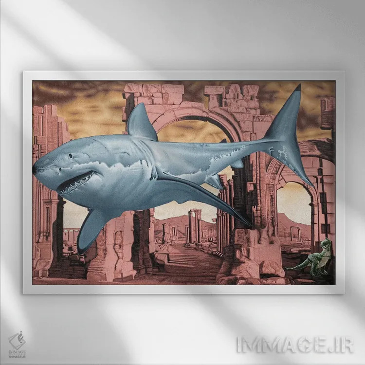 تابلو دکوراتیو امپراتوری ها فرو می ریزند اثر استیفن هال - نمای قابدار سفید