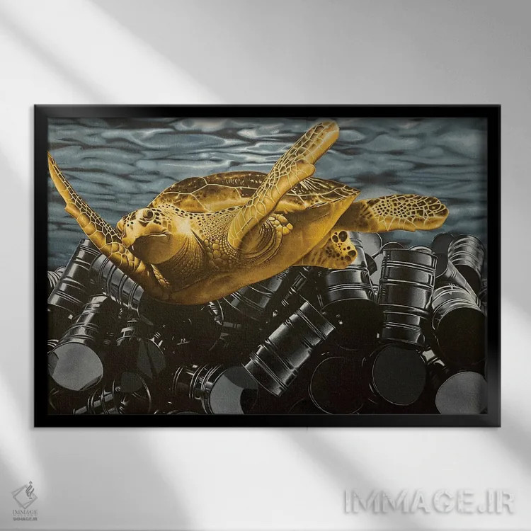 تابلو دکوراتیو واقعا اثر استیفن هال - نمای قابدار مشکی