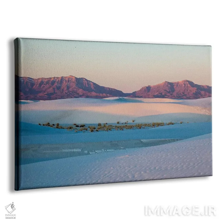 تابلو دکوراتیو نیومکزیکو، چشم انداز تپه های شنی و کوه ها در پارک ملی وایت س… اثر هولیس لونی - نمای پرسپکتیو محصول