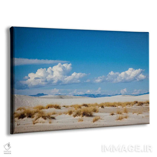 تابلو دکوراتیو نیومکزیکو، چشم انداز تپه های شنی و کوه ها در پارک ملی وایت س… اثر هولیس لونی - نمای پرسپکتیو محصول