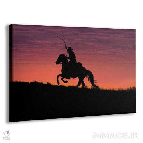 تابلو دکوراتیو Wyoming, Shell, The Hideout Ranch, Silhouette of Cowboy and… اثر هولیس لونی - نمای پرسپکتیو محصول