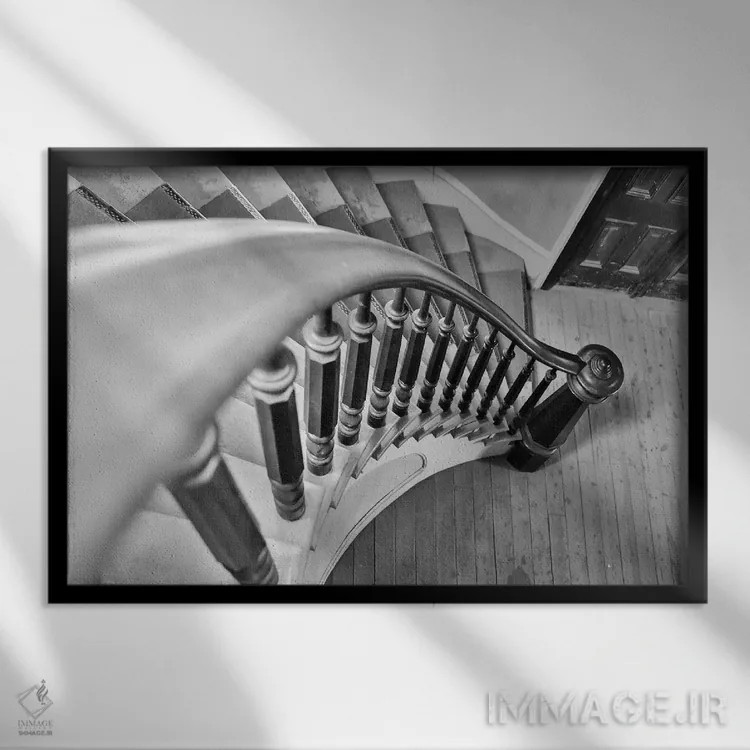 تابلو دکوراتیو Montana, Bannack State Park, Staircase,آمریکا، مونتانا، پارک… اثر هولیس لونی - نمای قابدار مشکی