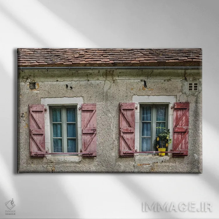 تابلو دکوراتیو Saint-Cirq Lapopie, France,پنجره ها و کرکره ها، سنت سیرک لاپ… اثر هولیس لونی - نمای روبهرو روی دیوار