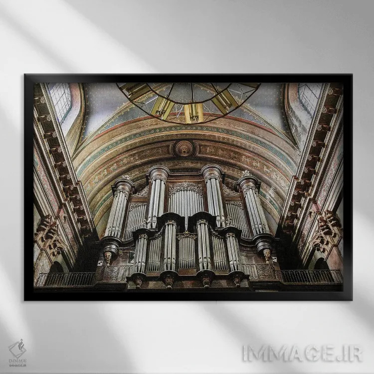 تابلو دکوراتیو Church Of The Jacobins, Toulouse, France,لوله های ارگ کلیسای… اثر هولیس لونی - نمای قابدار مشکی