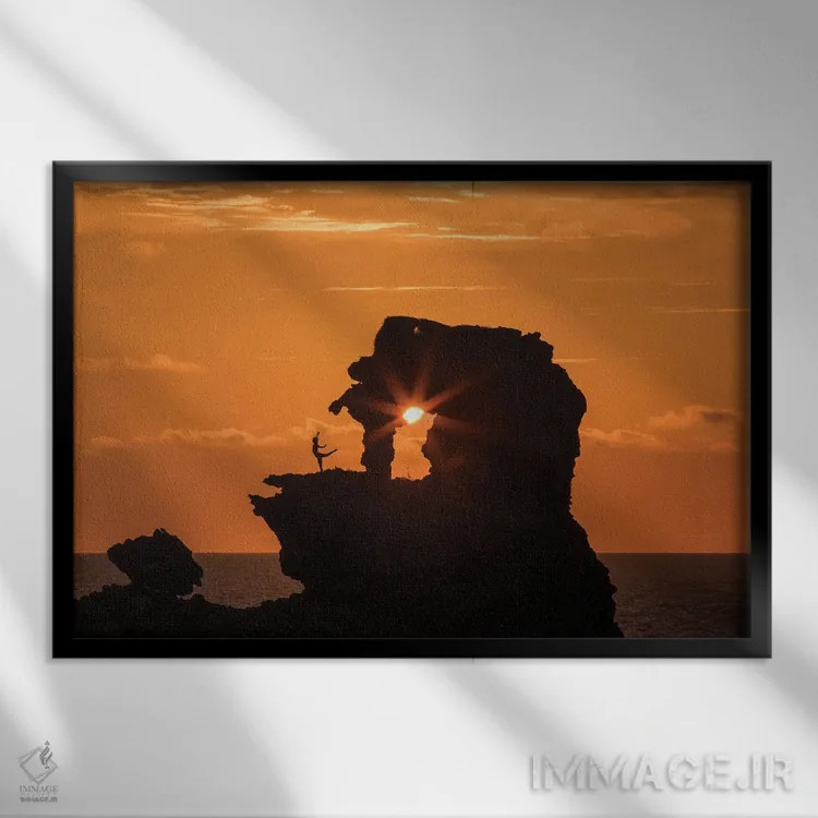 تابلو دکوراتیو Menorca, Spain,صخره فیل، منورکا، اسپانیا اثر هولیس لونی - نمای قابدار مشکی