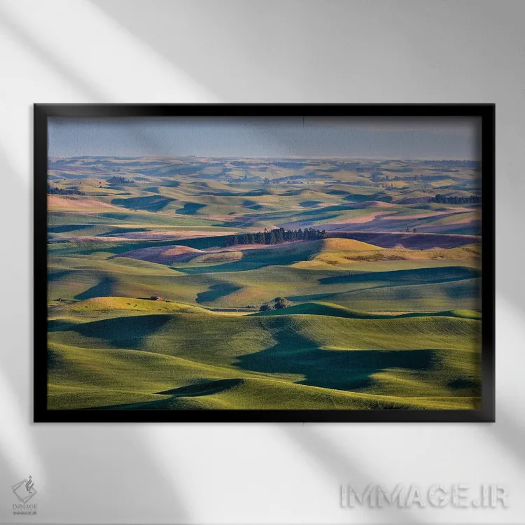 تابلو دکوراتیو Palouse, Washington, USA,چشم انداز از استپتو بیوت I، پلوز، و… اثر هولیس لونی - نمای قابدار مشکی