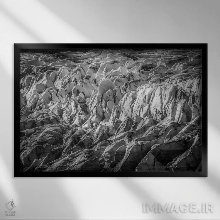 تابلو دکوراتیو Fjallsarlon, Ice,ایسلند، فیالسارلون، یخ اثر هولیس لونی - نمای قابدار مشکی