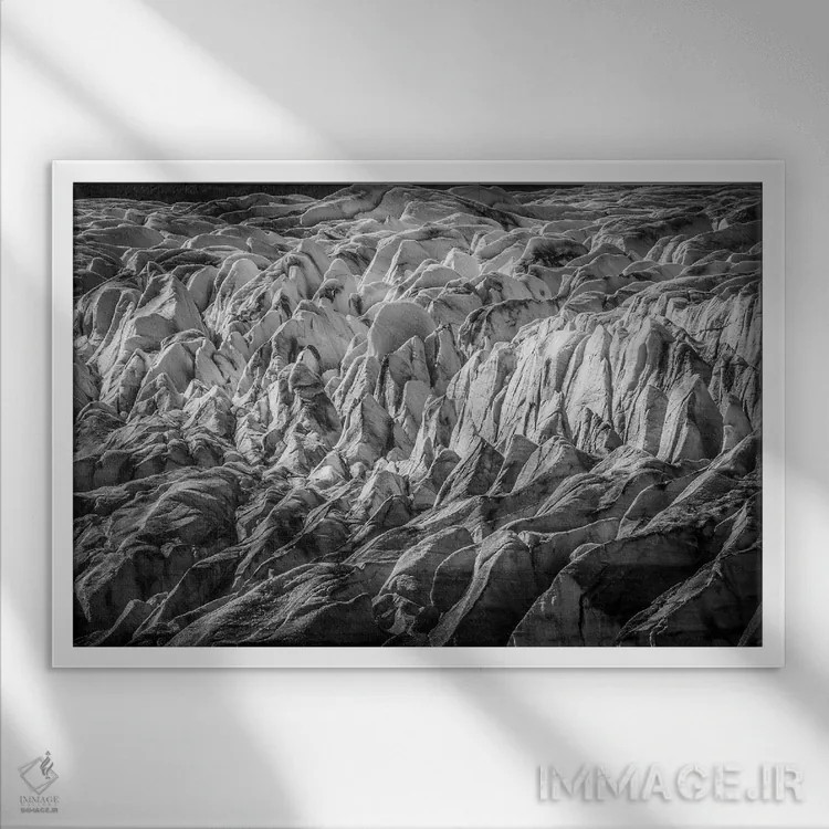 تابلو دکوراتیو Fjallsarlon, Ice,ایسلند، فیالسارلون، یخ اثر هولیس لونی - نمای قابدار سفید