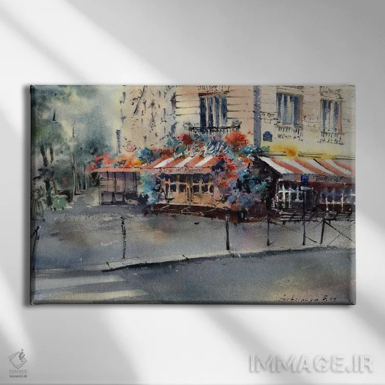 تابلو دکوراتیو کافه پاریسی اثر هوم لایک آرت - نمای روبهرو روی دیوار